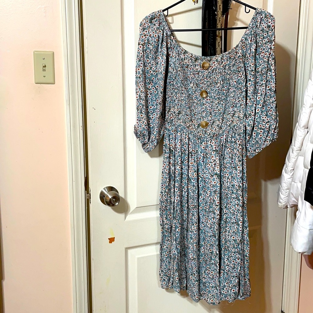 Bell sleeve floral dress